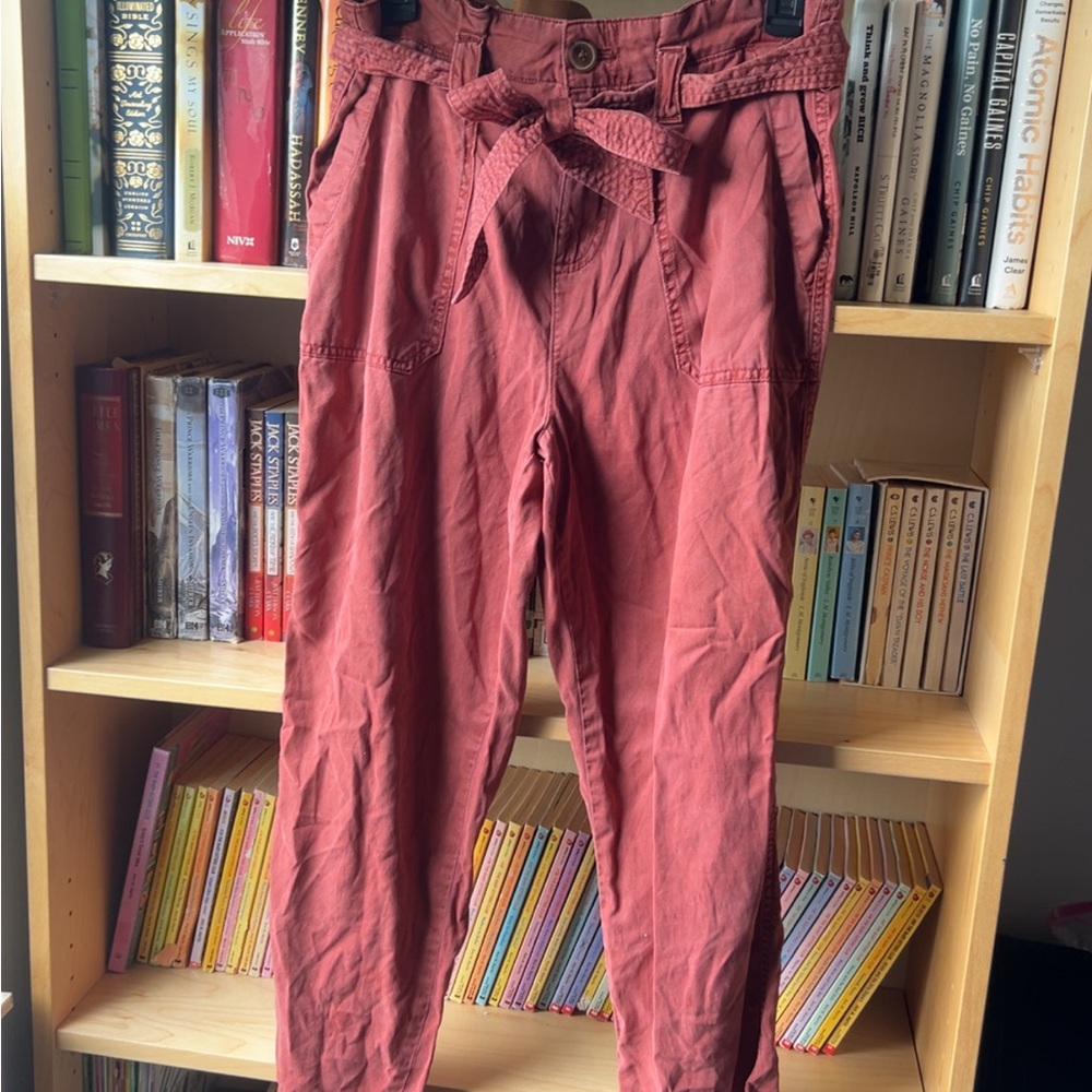Maurices Coral Tie-Waist Pants